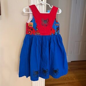 Handmade Spider-Man Girls Dress Marvel Comics Toddler Blue Red Spider Dress